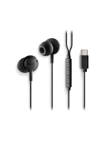 NGS CROSS STEP Auriculares Intraurales con Microfono - USB-C - Boton Multifuncion - Color Negro