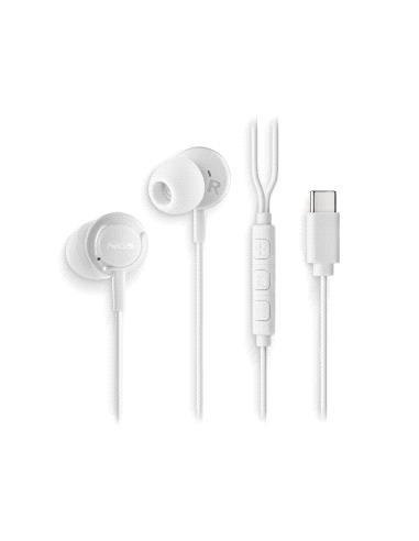 NGS CROSS STEP Auriculares Intraurales con Microfono - USB-C - Boton Multifuncion - Color Blanco