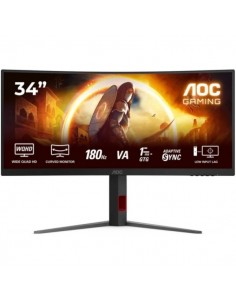 AOC G4 Monitor 34" Curvo 1500R Fast VA WQHD 180Hz HDR10 - Respuesta 1ms - HDMI-DisplayPort-Audio - Montaje VESA 100x100 -