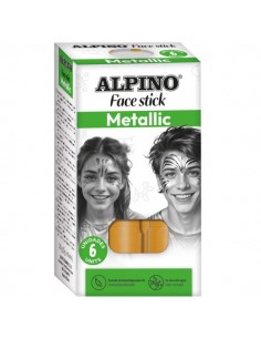 Alpino Fiesta Face Stick Pack con 6 Barritas de Pintura Facial - Sistema Retractil Giratorio - Se Lava con Agua - Testado