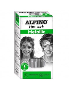 Alpino Fiesta Face Stick Pack con 6 Barritas de Pintura Facial - Sistema Retractil Giratorio - Se Lava con Agua - Testado