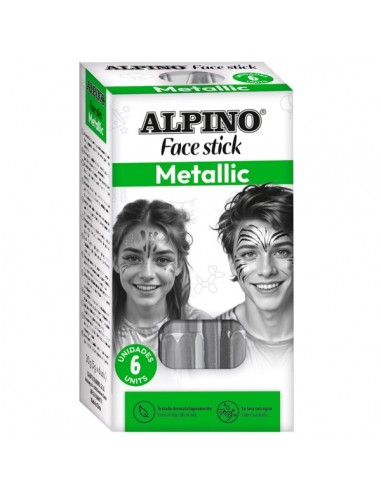 Alpino Fiesta Face Stick Pack con 6 Barritas de Pintura Facial - Sistema Retractil Giratorio - Se Lava con Agua - Testado