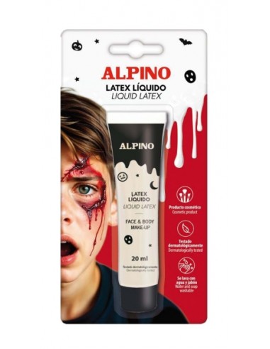 Alpino Bote de Latex Liquido 20ml - Al Secarse Queda con Textura de Goma - Seca en Minutos - Flexible -