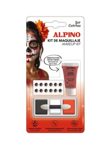 Alpino Set de Maquillaje Catrina - Se Lava con Agua y Jabon - Testado Dermatologicamente - Colores Surtidos