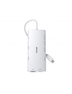 D-Link DUP-A01 Hub USB-C 10 en 1 - 3x USB-C-2x USB-A-2x HDMI 4K-1x RJ45-1x Lector SD-1x Lector MicroSD-100W - Color