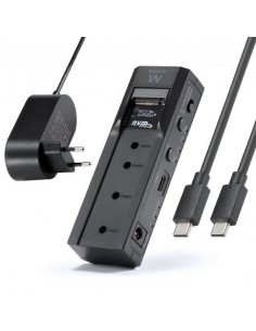 Ewent Clonador Doble Bahia - HDD NVMe M2 - USB-C 3.2 Gen2 - Indicador LED - Conversor a SATA - Color Negro