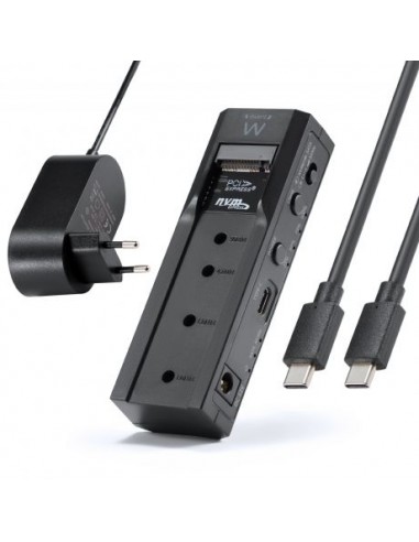 Ewent Clonador Doble Bahia - HDD NVMe M2 - USB-C 3.2 Gen2 - Indicador LED - Conversor a SATA - Color Negro