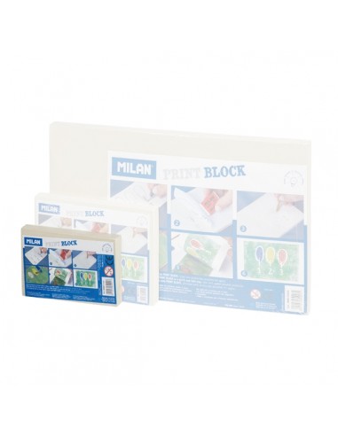 Milan Print Block Plancha de Grabado - Formato S - 7x11x0.9cm - Color Marron