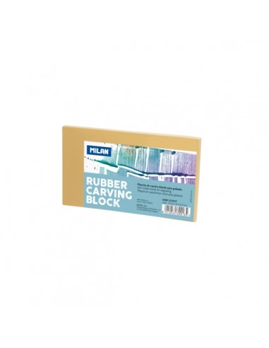 Milan Rubber Carving Block Plancha de Grabado - Caucho Suave - Formato M - 15.5x9x0.7cm - Color Marron