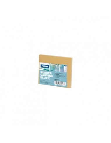 Milan Rubber Carving Block Plancha de Grabado - Caucho Suave - Formato S - 9x7.8x0.7cm - Color Marron