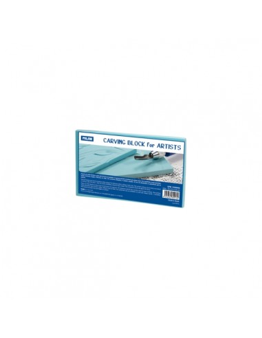 Milan Carving Block Plancha de Grabado - Vinilo Flexible - Formato M - 15x9x0.6cm - Color Azul