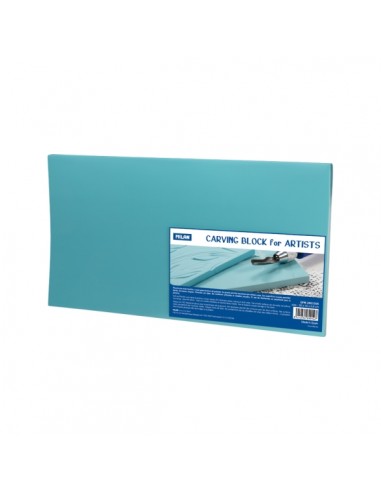 Milan Carving Block Plancha de Grabado - Vinilo Flexible - Formato L - 28x15x0.6cm - Color Azul