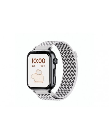 Savefamily Reloj Inteligente Infantil SaveWatch Plus 2 - Pantalla Amoled - Carcasa Negra - Correa Tela Zigzag