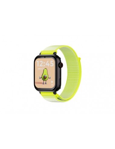 Savefamily Reloj Inteligente Infantil SaveWatch Plus con GPS y Llamada - IP67 - Boton SOS - Carcasa Negra - Correa Tela Fluor