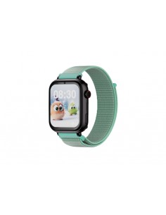 Savefamily Reloj Inteligente Infantil SaveWatch Plus con GPS y Llamada - IP67 - Boton SOS - Carcasa Negra - Correa Tela Verde