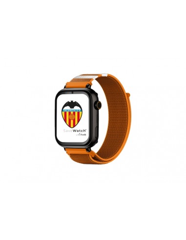 Savefamily Reloj Inteligente Infantil Savewatch Plus Edicion Valencia C.F. con GPS y Llamada - Correa Tela Naranja