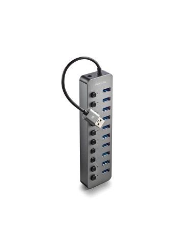 NGS IHUB10-Hub USB 3.0 - 10 Puertos USB 3.0 con Interruptores - Hasta 5Gbps