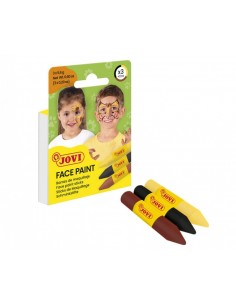 Jovi Face Paint Animal Pack de 3 Barras de Maquillaje - Para todo Tipo de Pieles - Se Limpia Facilmente - Colores Amarillo