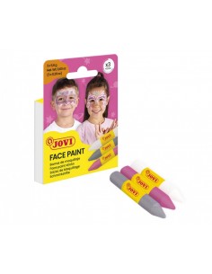 Jovi Face Paint Fantasy Pack de 3 Barras de Maquillaje - Para todo Tipo de Pieles - Se Limpia Facilmente - Colores Blanco