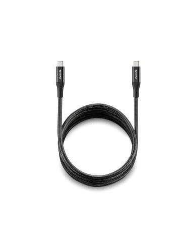 NGS Cable 2.0 USB-C Macho a USB-C Macho - Carga Ultrarapida hasta 240W - Longitud 2m - Color Negro