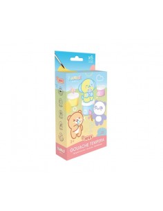 Jovi Kawaii Pack con 6 Botes de Tempera 35ml-Pincel - Secado Rapido - Excelente Adherencia - Lista para Usar - Colores