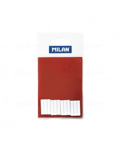 Milan Pack de 12 Gomas de Recambio Flexibles para Borrador Electrico - Color Blanco