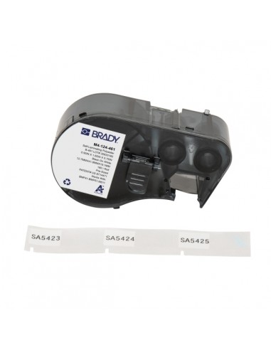 Brady M4-124-461 Cinta de Etiquetas Original Poliester Autolaminable para Laboratorio - Texto Negro sobre Fondo Blanco -