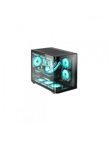 Mars Gaming MC-FUSIONM Minitorre Ultracompacta - Soporte MicroATX Mini-ITX - Cristal Templado Curvo Continuo - Capacidad