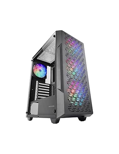 Mars Gaming MC-GEO Caja Torre ATX - 4 Ventiladores de 120mm FRGB - Rejilla Frontal Metalica - Doble Camara - 7 Ranuras de