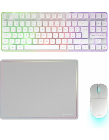 Mars Gaming MCPWTKL Combo Pack Gaming 3en1 - Teclado Hibrido H-Mech Formato TKL - Disposicion Portuguesa QWERTY PT - Raton
