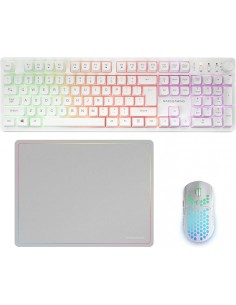 Mars Gaming MCPWX Combo Pack Gaming 3en1 - Teclado Hibrido H-Mech - Disposicion Internacional QWERTY US - Raton 3200dpi -