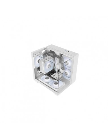 Mars Gaming MC-VISIONM Minitorre Ultracompacta - Soporte para Refrigeracion Liquida hasta 240mm - Triple Cristal Templado -