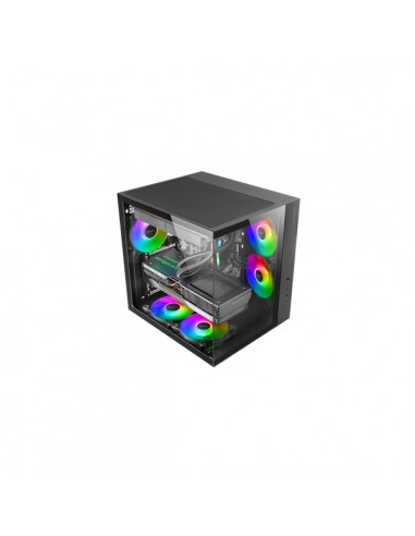 Mars Gaming MCV-ONE Caja Torre ATX - Ventilador de 120mm FRGB Trasero - Cristal Templado Curvo Continuo - Doble Camara - 7