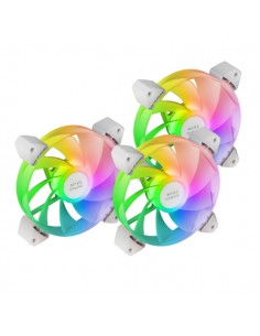 Mars Gaming MF-3AR Pack de 3 Ventiladores de 120mm FDB - Iluminacion ARGB 360Â-- Aspas Invertidas - Silencioso 14dB -