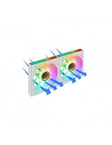 Mars Gaming MF-3DPROX2R Pack de 2 Ventiladores de 120mm - Iluminacion ARGB Infinity Mirror 360Â-- Silencioso 12dB -