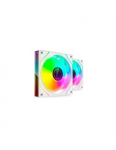 Mars Gaming MF-3DPROX2 Pack de 2 Ventiladores de 120mm - Iluminacion ARGB Infinity Mirror 360Â-- Silencioso 12dB - Control