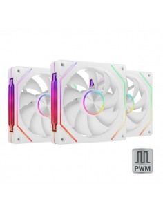 Mars Gaming MF-LINKFINITYKIT2 Pack de 3 Ventiladores de 120mm - Iluminacion ARGB Infinity Mirror - Silencioso 12dB - Modular