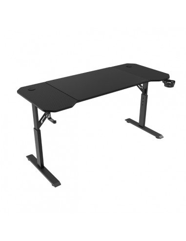 Mars Gaming MGD-ERGO140 Mesa Gaming - Altura Ajustable con 3 Posiciones - Soportes Auriculares y Bebidas - Alfombrilla XXL -
