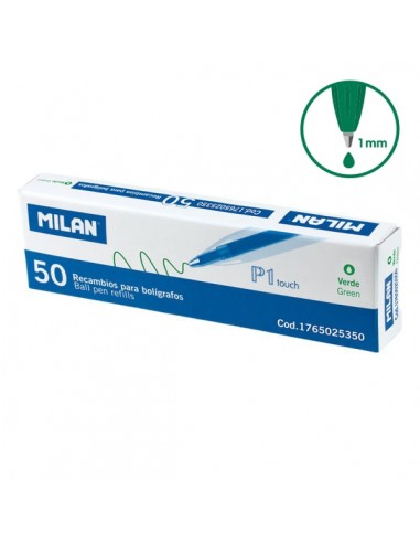 Milan P1 Touch Pack de 50 Recambios - Punta de 1mm - Color Verde