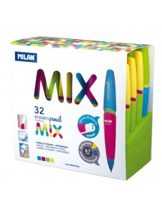 Milan Capsule Mix Expositor con 32 Portaminas 0.7mm - Dureza 2B - Colores Surtidos