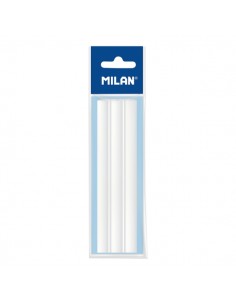 Milan Pack de 5 Gomas de Recambio para Portagomas Tri Jet - Color Blanco