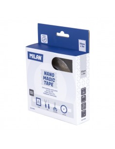 Milan Cinta de Gel Adhesivo de Doble Cara - Removible - Reutilizable - 30x2mm x 3m - Color Transparente