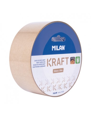Milan Precinto de Papel Kraft - 50mm x 50m - Color Marron