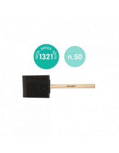 Milan 1321 Esponja para Acuarela de 50mm - Mango Corto - Color Madera Claro