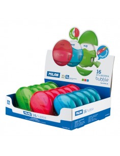 Milan Bubble Expositor con 16 Afilaborras - Colores Surtidos
