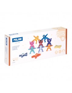 Milan Aliens Tower Juguete Educativo de Madera - Torres Apilables - de 1 a 6 Jugadores - Multicolor