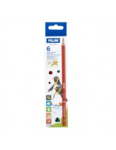 Milan Pack de 6 Lapices de Colores - Triangulares - Colores Surtidos