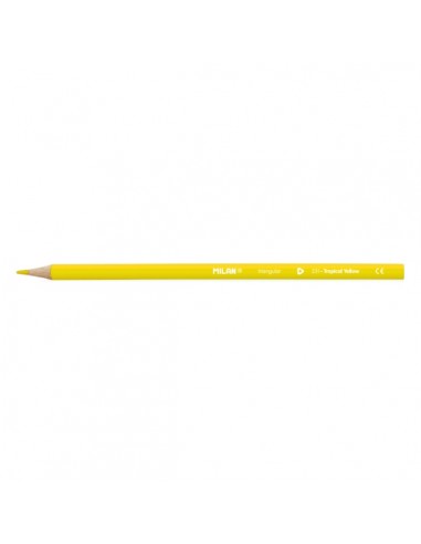 Milan Unicolor Lapices de Color Amarillo - Triangular - Color Amarillo