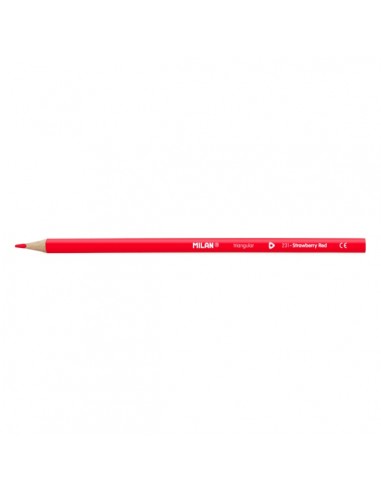 Milan Unicolor Lapices de Color Rojo - Triangular - Color Rojo