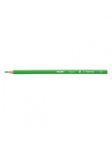 Milan Unicolor Lapices de Color Verde Claro - Triangular - Color Verde Claro
